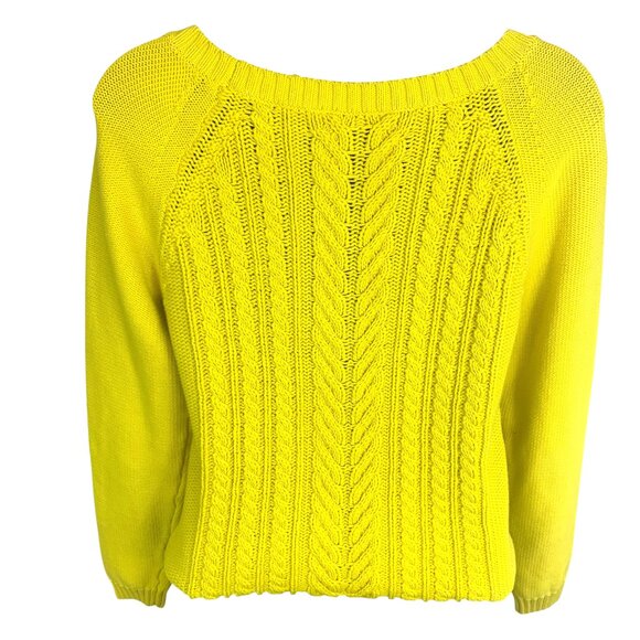 J. Crew Yellow Cable Knit Sweater - Picture 8 of 10